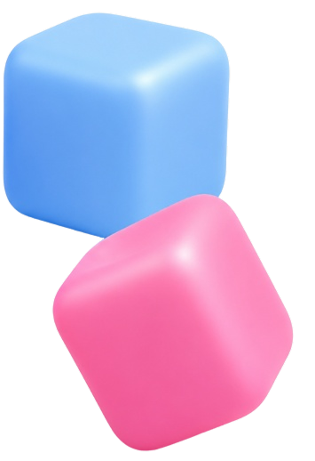 Cubi colorati azzurro e rosa