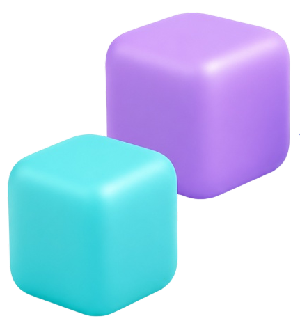 Cubi colorati viola e celeste